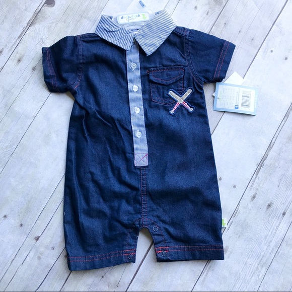 NWT baseball Jean onesie with snaps 6-9 mo - Picture 9 of 9